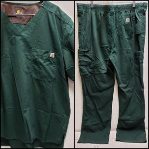 Carhartt Ripstop Utility Scrub Set mens XL top & Tall XL cargo pant nurse